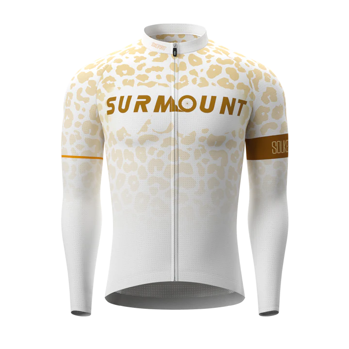 Souke Sports Leopard Print Long Sleeves Bike Jersey CL1297 - Coffee騎行服/車衣