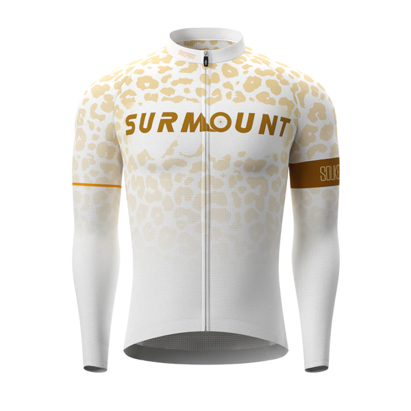 Souke Sports Leopard Print Long Sleeves Bike Jersey CL1297 - Coffee騎行服/車衣