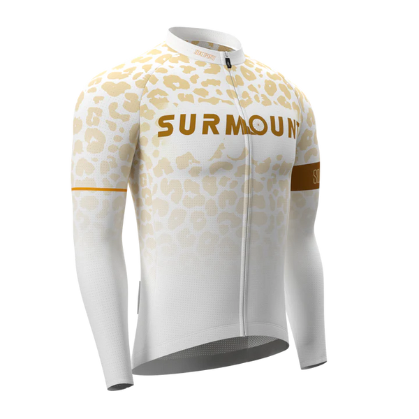 Souke Sports Leopard Print Long Sleeves Bike Jersey CL1297 - Coffee騎行服/車衣