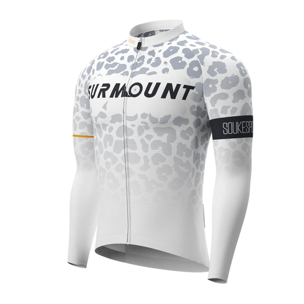 Souke Sports Leopard Print Long Sleeves Bike Jersey CL1297 - Grey騎行服/車衣