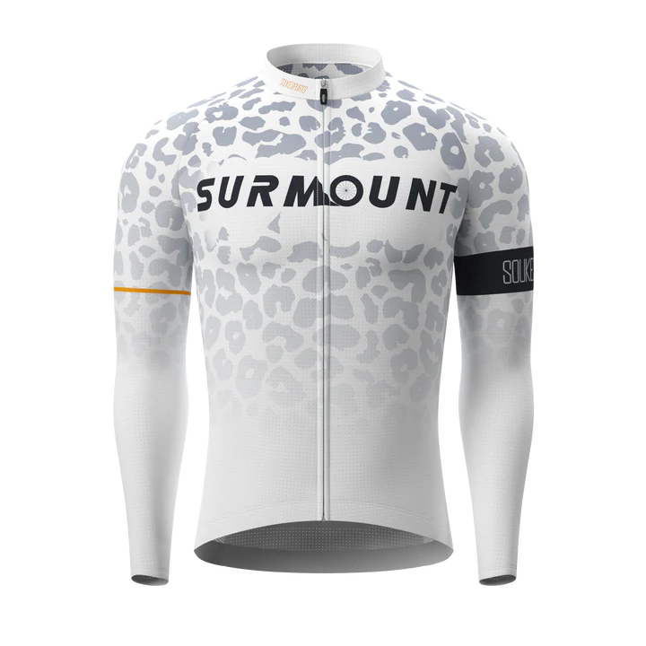 Souke Sports Leopard Print Long Sleeves Bike Jersey CL1297 - Grey騎行服/車衣