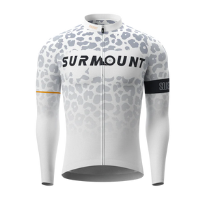 Souke Sports Leopard Print Long Sleeves Bike Jersey CL1297 - Grey騎行服/車衣