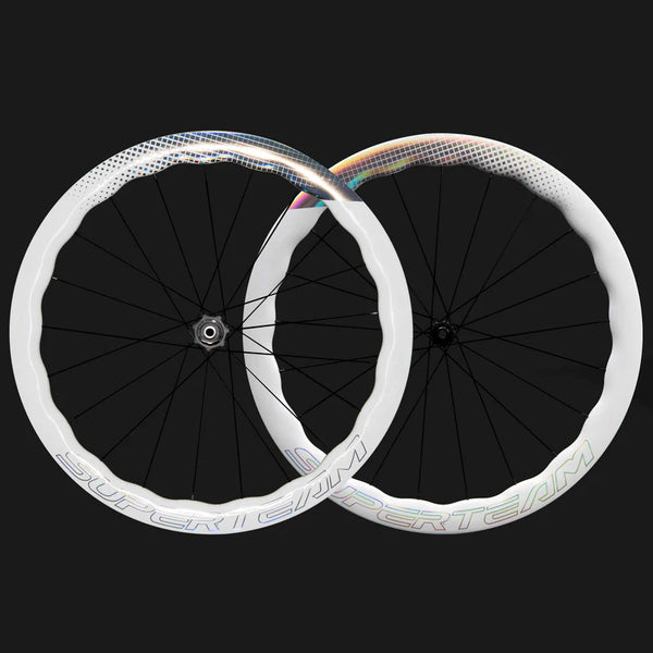 Superteam Classic PRO D28-50 Shine Decals 碳纖維公路車輪組(Disc) (白色)