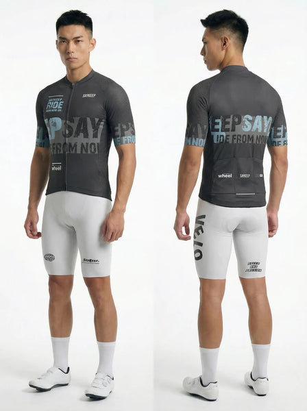 Souke Sports Ride From Now On" Unisex Short Cycling Jersey CS1178-Grey騎行服/車衣